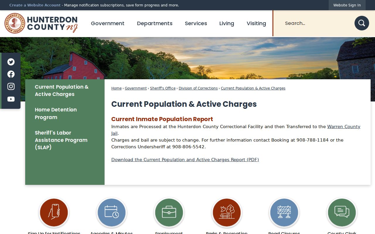 Hunterdon County recent arrest custody and active charge report