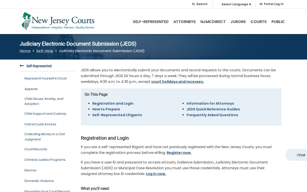 Hunterdon County criminal court case JEDS request interface
