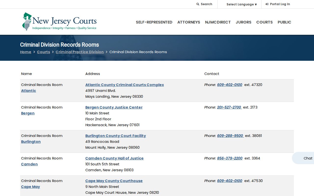Hunterdon County criminal court case records room information